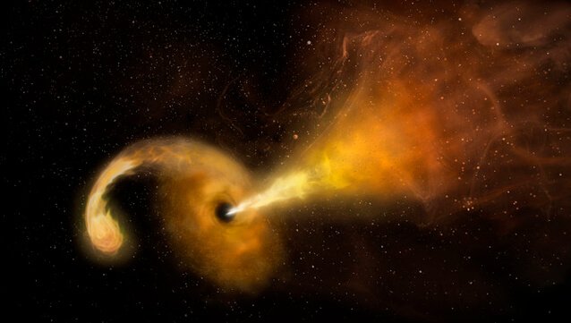 Observan la erupción producida por un agujero negro tras destruir una estrella